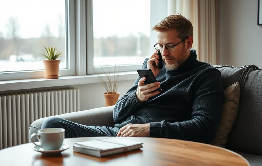 Norsk spiller som leser om velkomstbonus på mobilen
